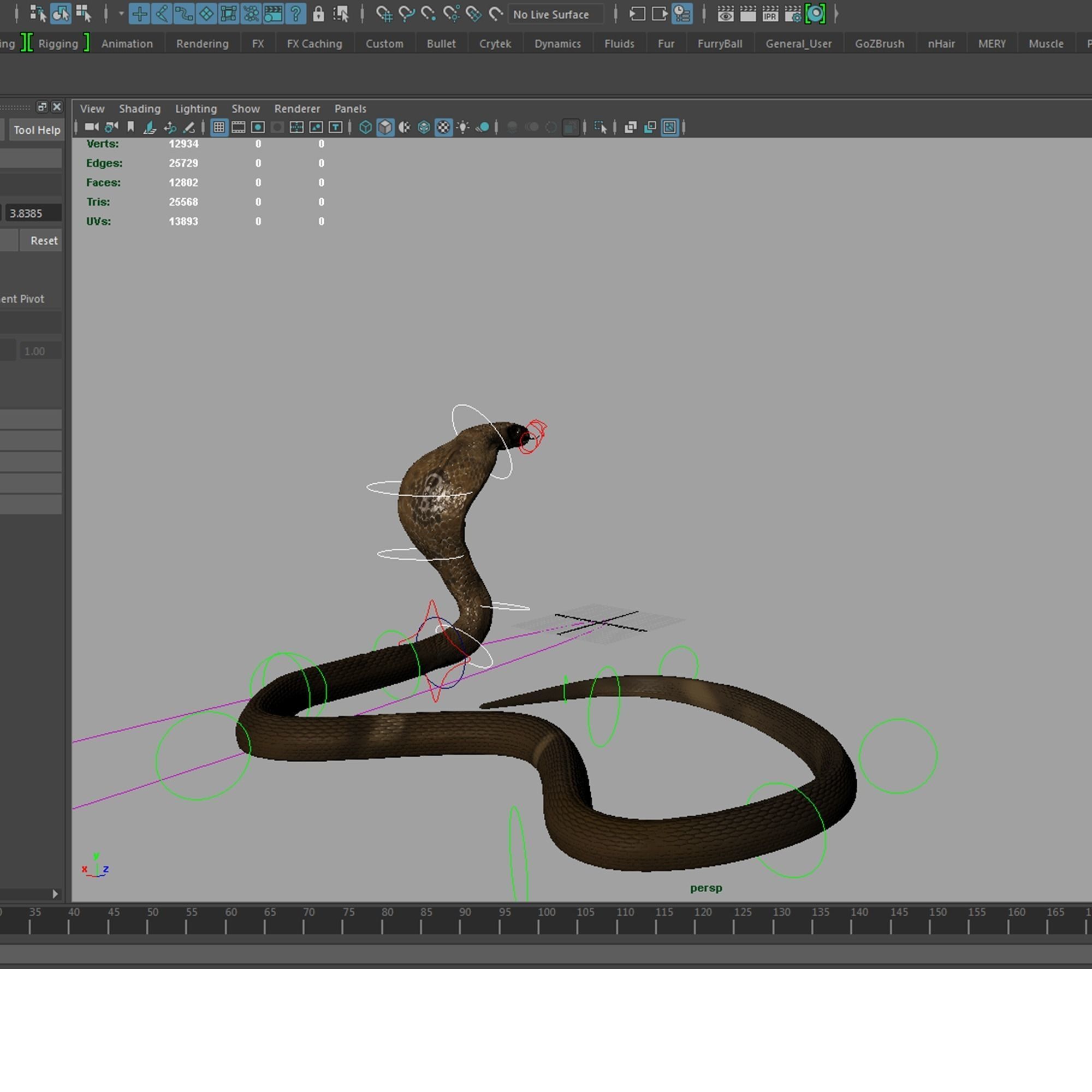 King Cobra Snake - Rigged Low-poly 3D model_7