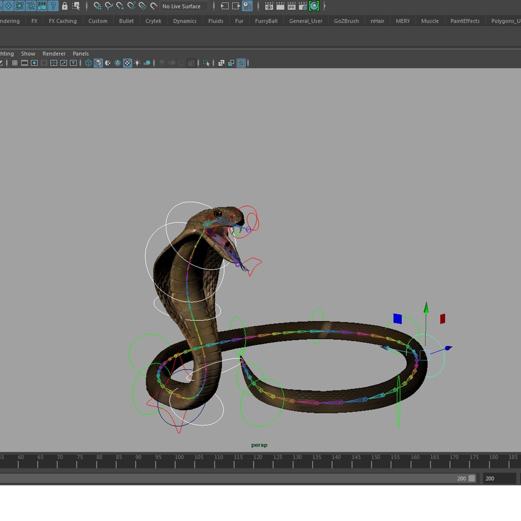 King Cobra Snake - Rigged Low-poly 3D model_13