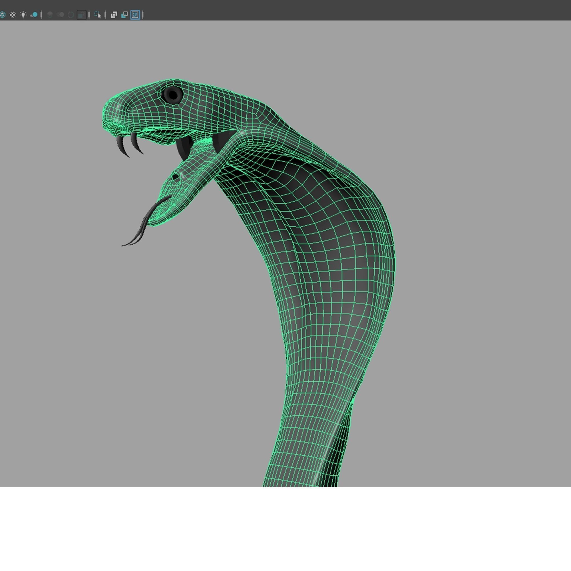 King Cobra Snake - Rigged Low-poly 3D model_10