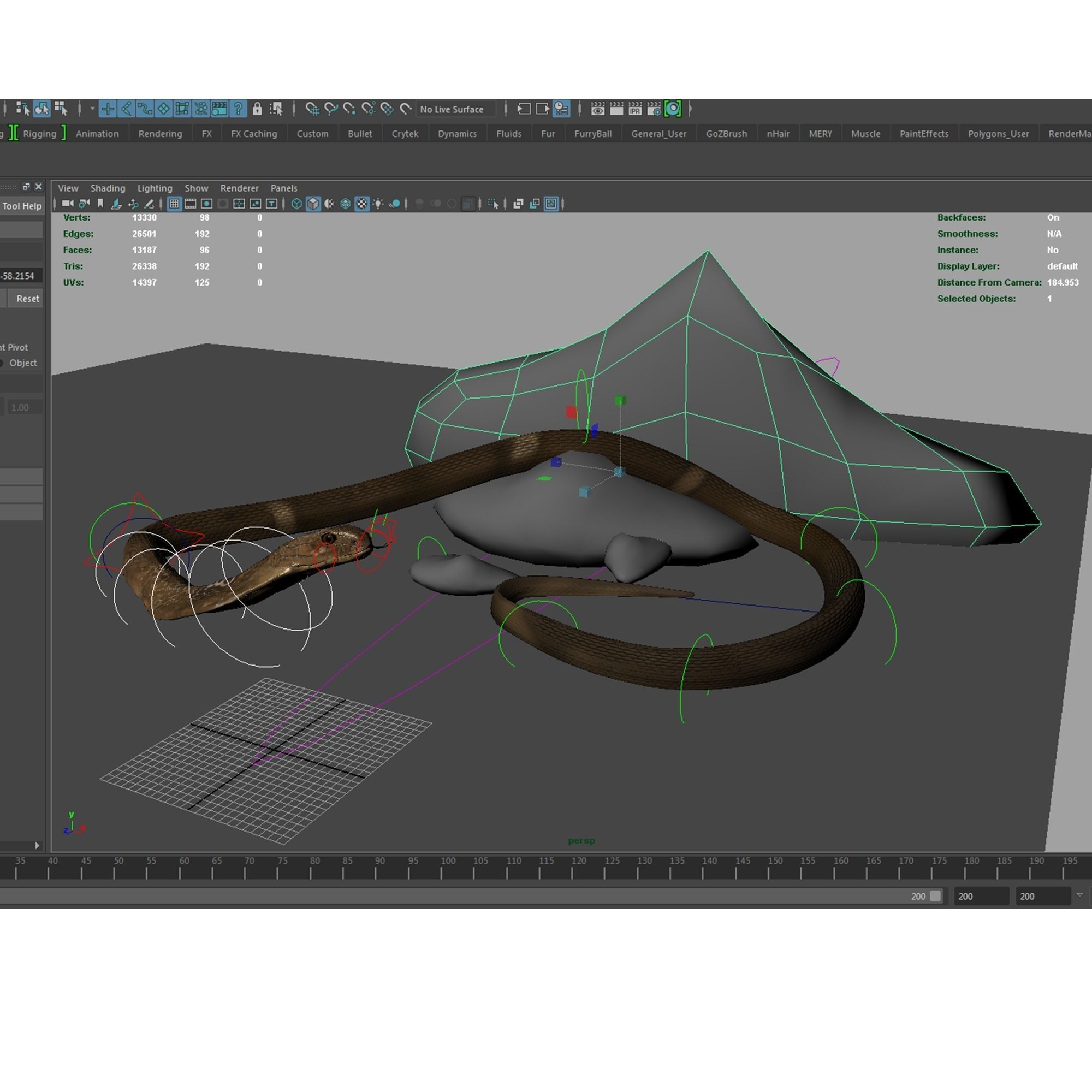 King Cobra Snake - Rigged Low-poly 3D model_14