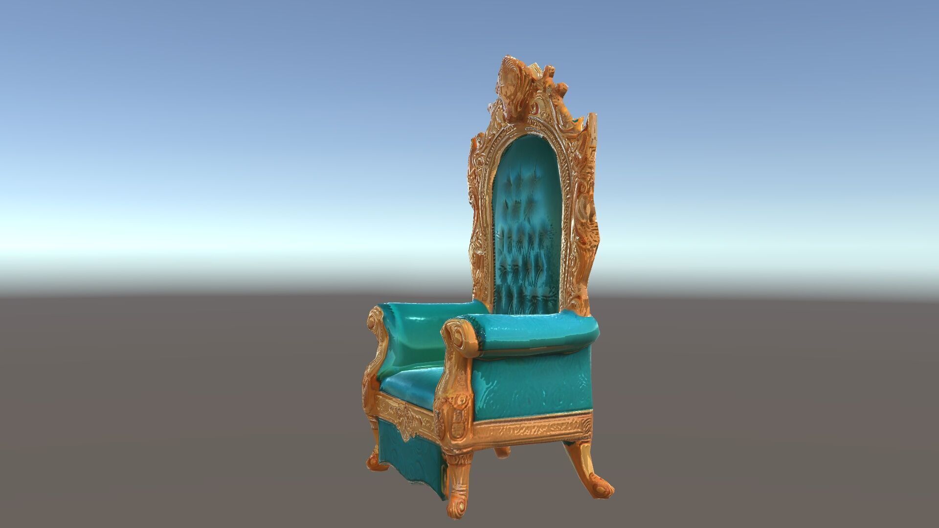Ornate Royal Throne Chair Model Pack Low-poly 3D model_33