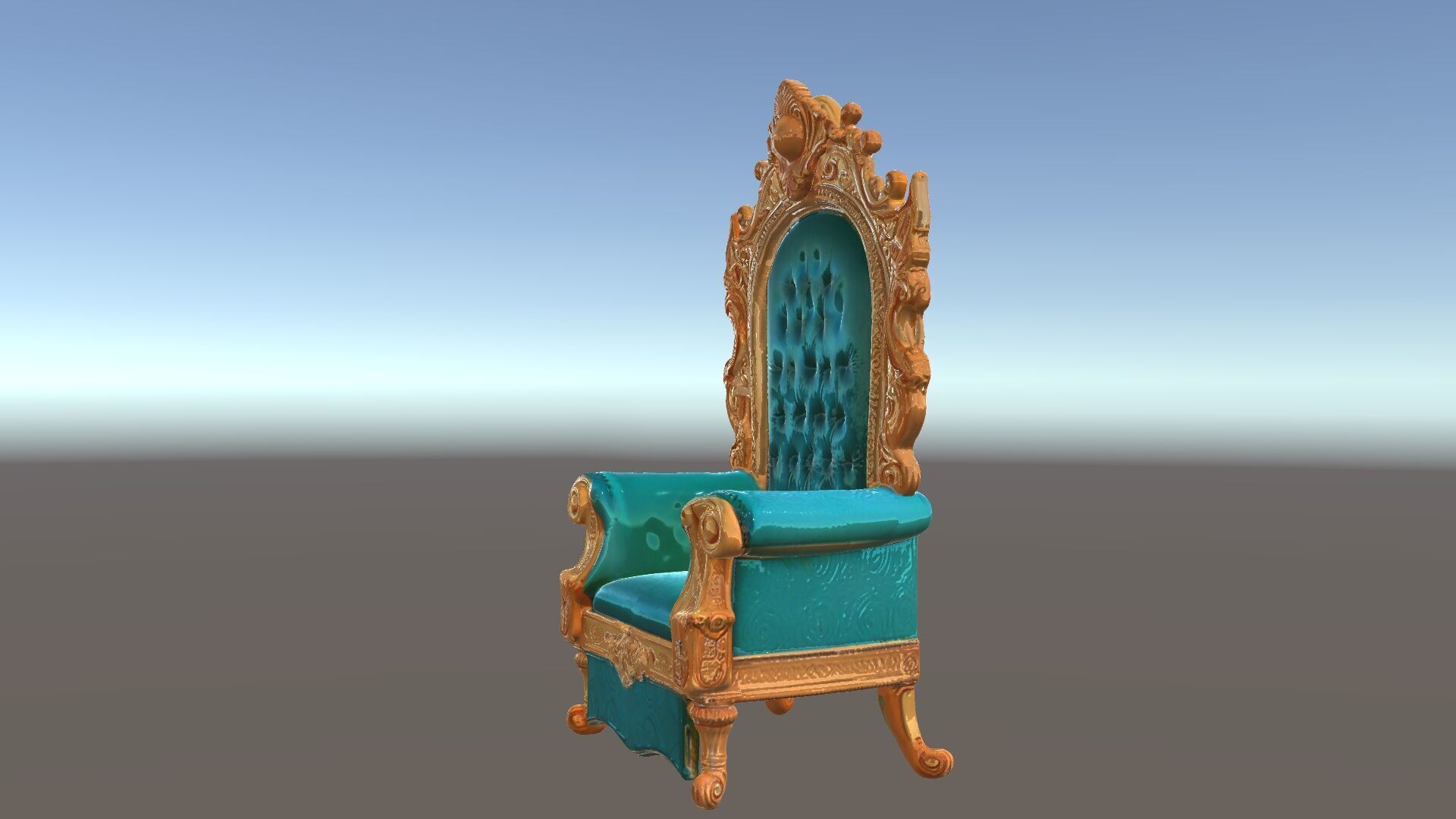 Ornate Royal Throne Chair Model Pack Low-poly 3D model_5