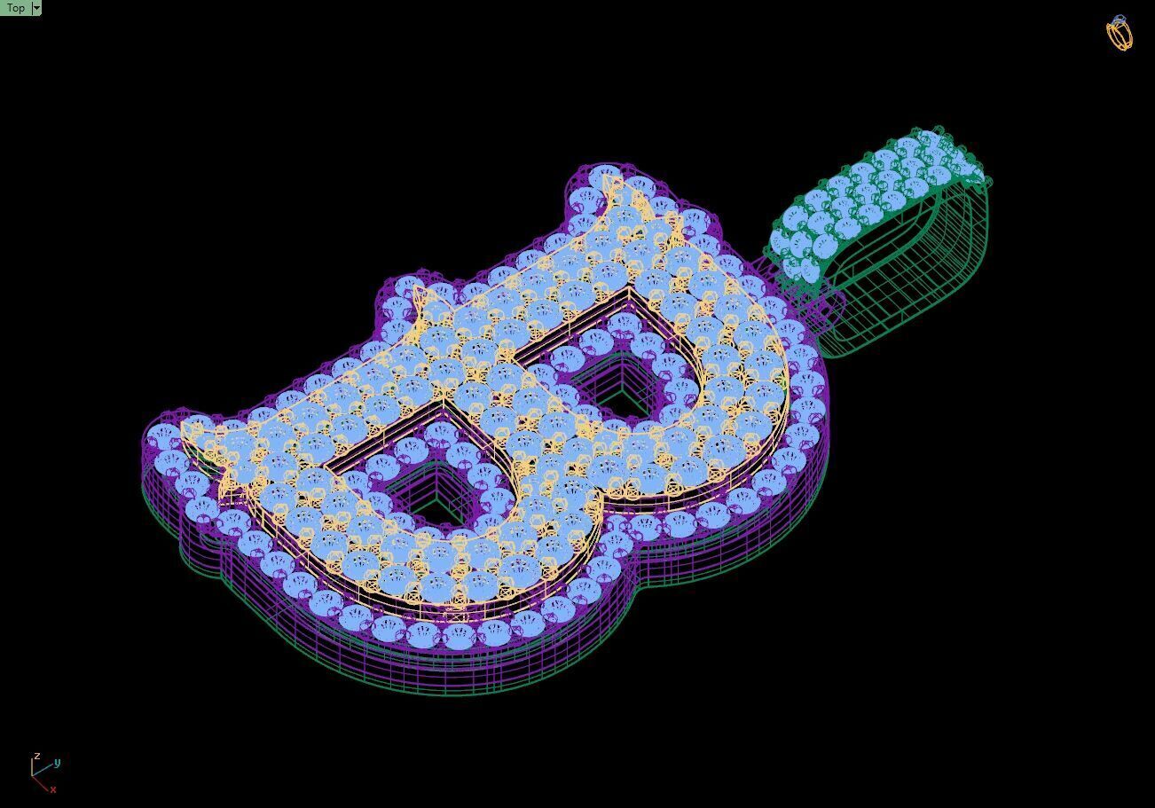 Custom Initial B Letter Diamond  A to Z Alphabet  Necklace 3D print model_14