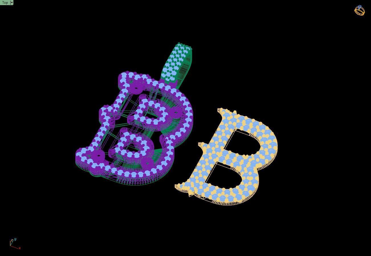 Custom Initial B Letter Diamond  A to Z Alphabet  Necklace 3D print model_16