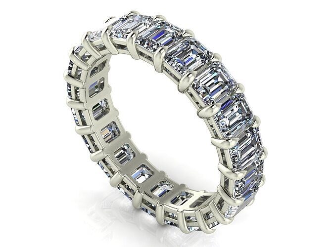 Classic Eternity Bands - Emerald cut - 20 - 40 - 60 points stone 3D print model