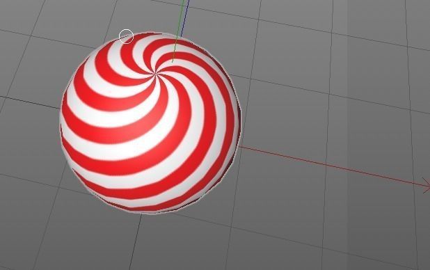 Katerball candy cane with stripes Free low-poly 3D model_1
