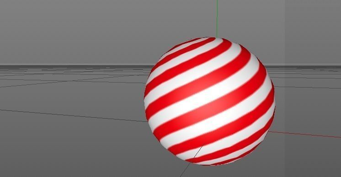 Katerball candy cane with stripes Free low-poly 3D model