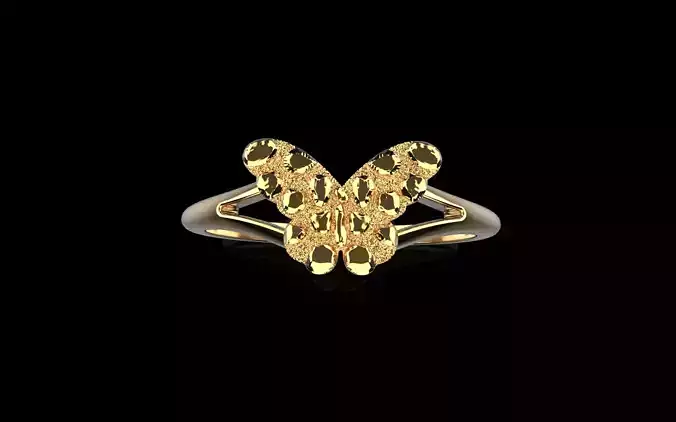 Nugget butterfly ring  model 1284 3D print model