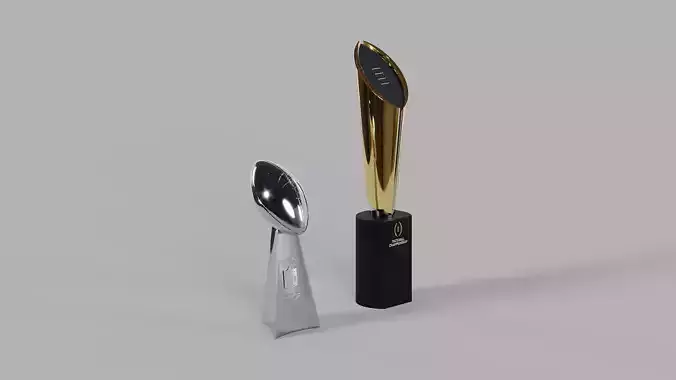 Vince Lombardi NFL and College Football Championship Trophies 3D Model Collection
