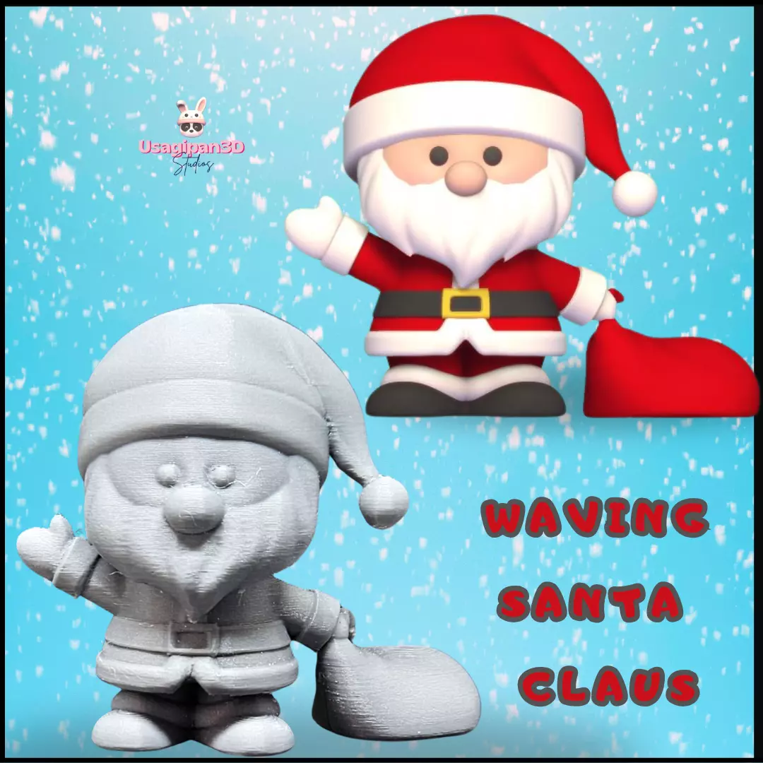 Waving Santa Claus 3D print model_0