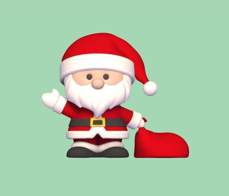 Waving Santa Claus 3D print model_1