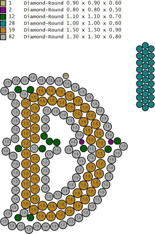 Custom Initial D Letter Diamond  A to Z Alphabet  Necklace 3D print model_18