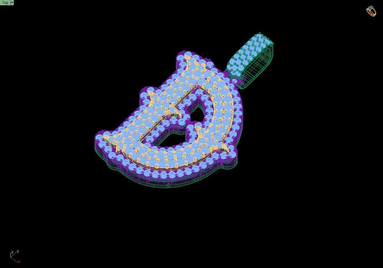 Custom Initial D Letter Diamond  A to Z Alphabet  Necklace 3D print model_13