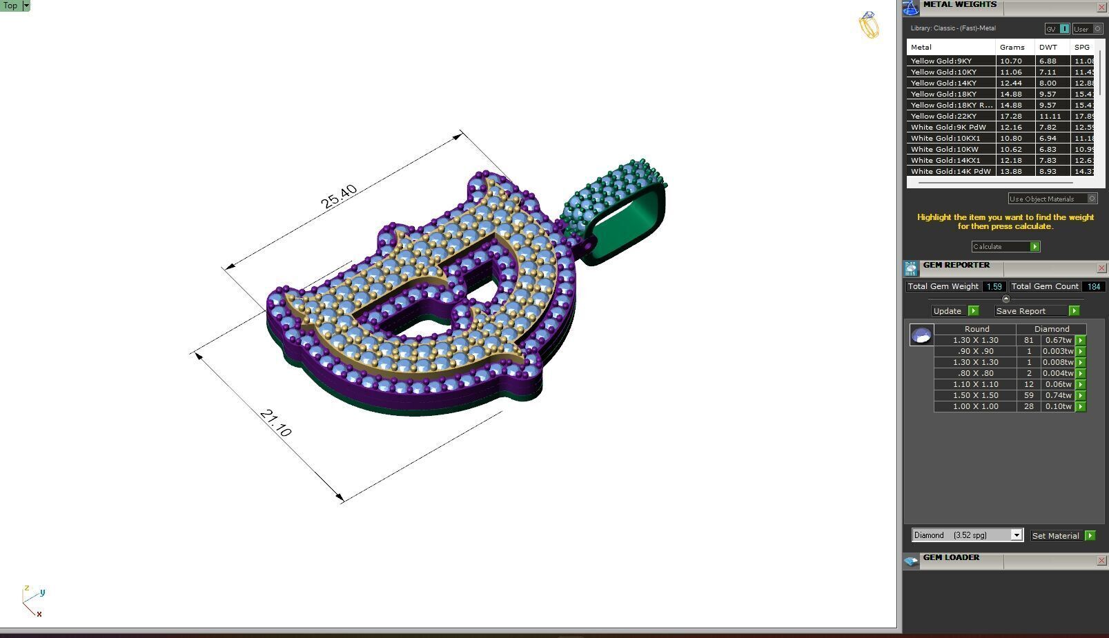 Custom Initial D Letter Diamond  A to Z Alphabet  Necklace 3D print model_6