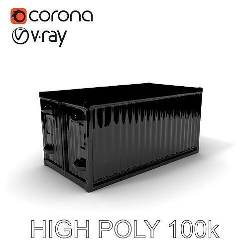Yellow Shipping Container Model Pack with Various LODs Low-poly 3D model