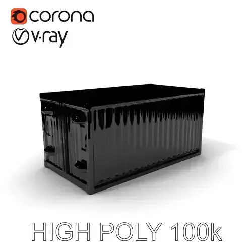 Yellow Shipping Container Model Pack with Various LODs Low-poly 3D model