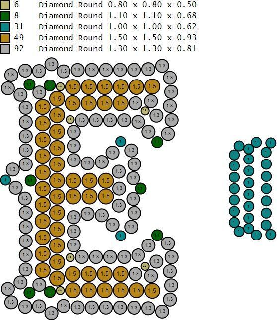 Custom Initial E Letter Diamond  A to Z Alphabet  Necklace 3D print model_19