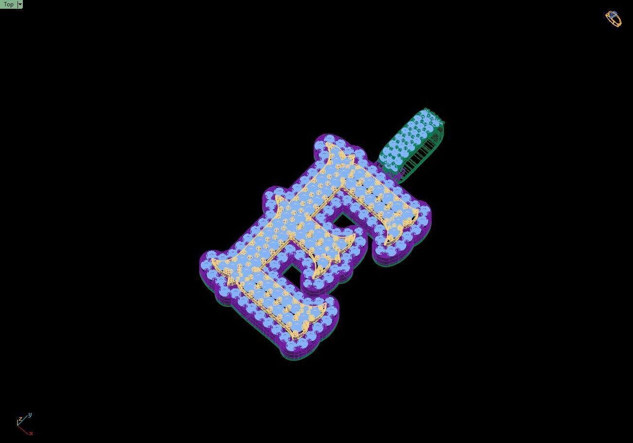 Custom Initial E Letter Diamond  A to Z Alphabet  Necklace 3D print model_15