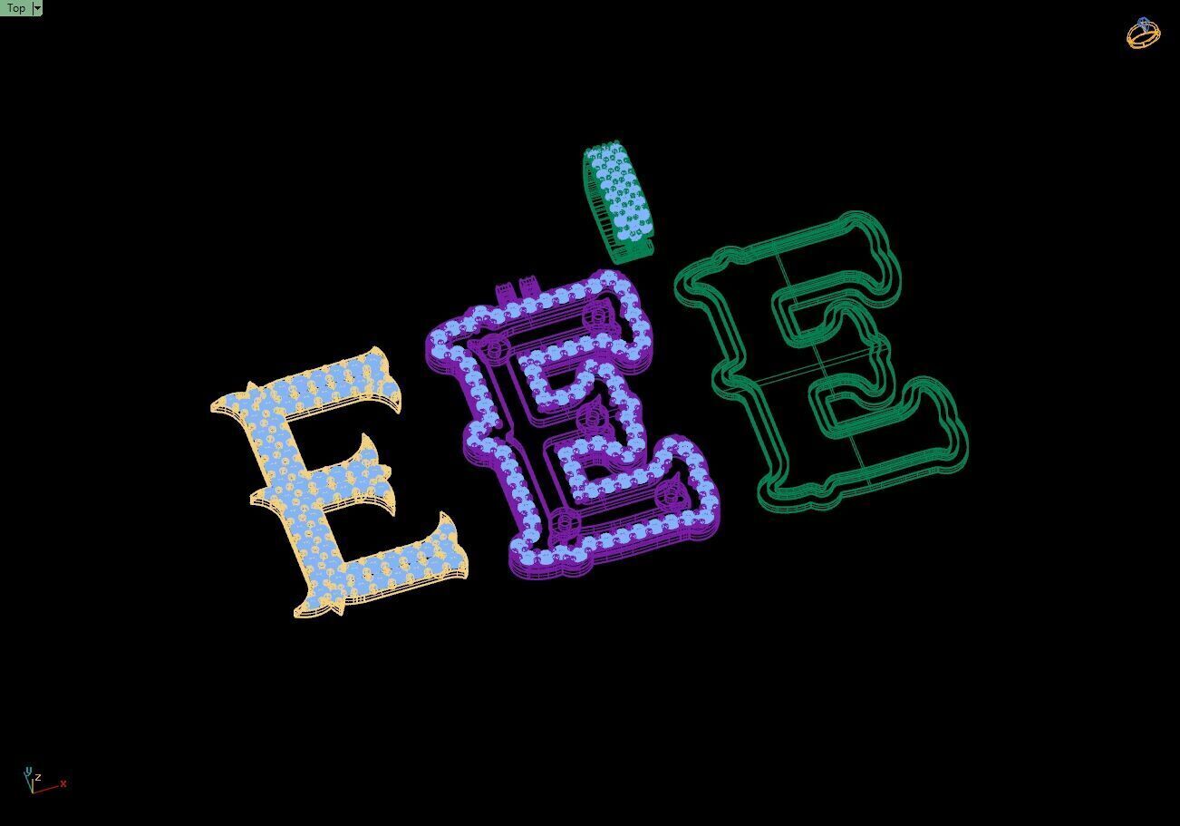 Custom Initial E Letter Diamond  A to Z Alphabet  Necklace 3D print model_16