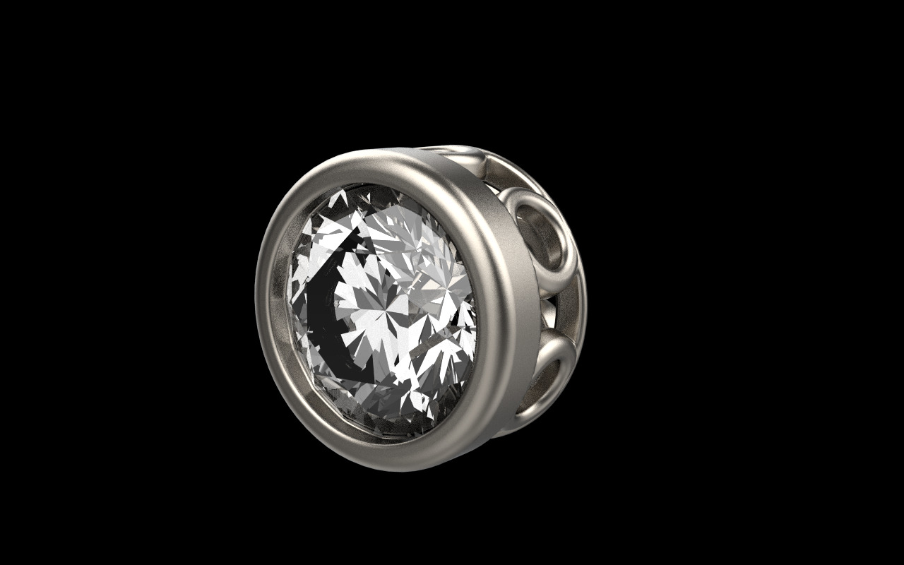 Round charm necklace model 1291 3D print model_11