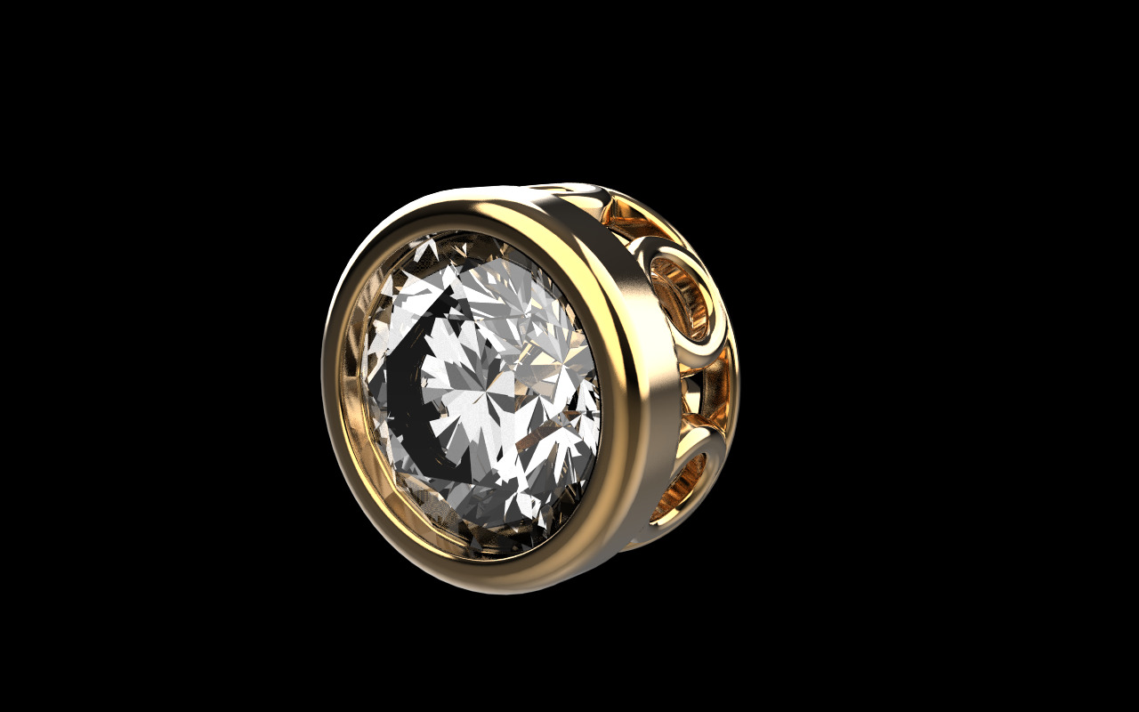 Round charm necklace model 1291 3D print model_10