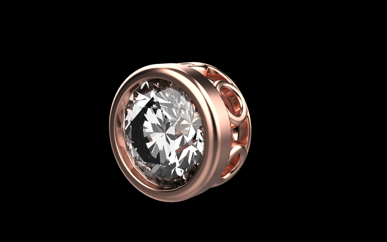 Round charm necklace model 1291 3D print model_12