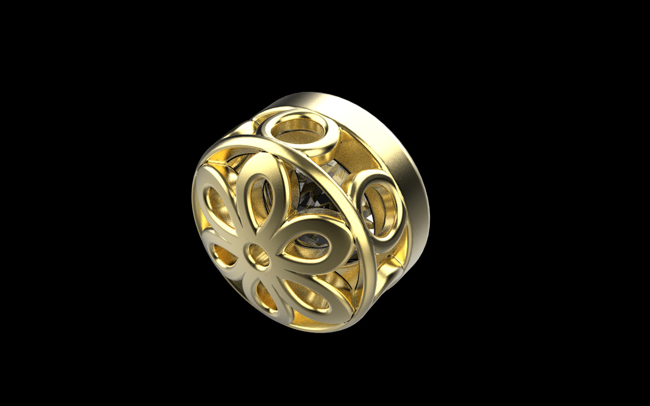 Round charm necklace model 1291 3D print model_21