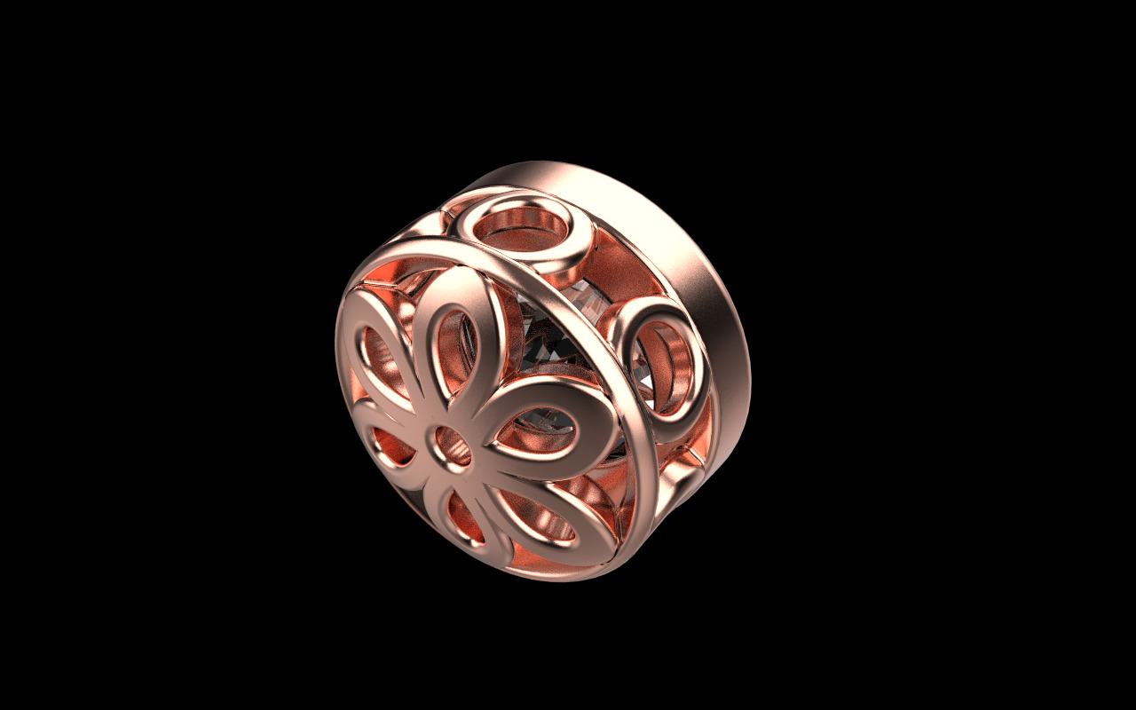 Round charm necklace model 1291 3D print model_22