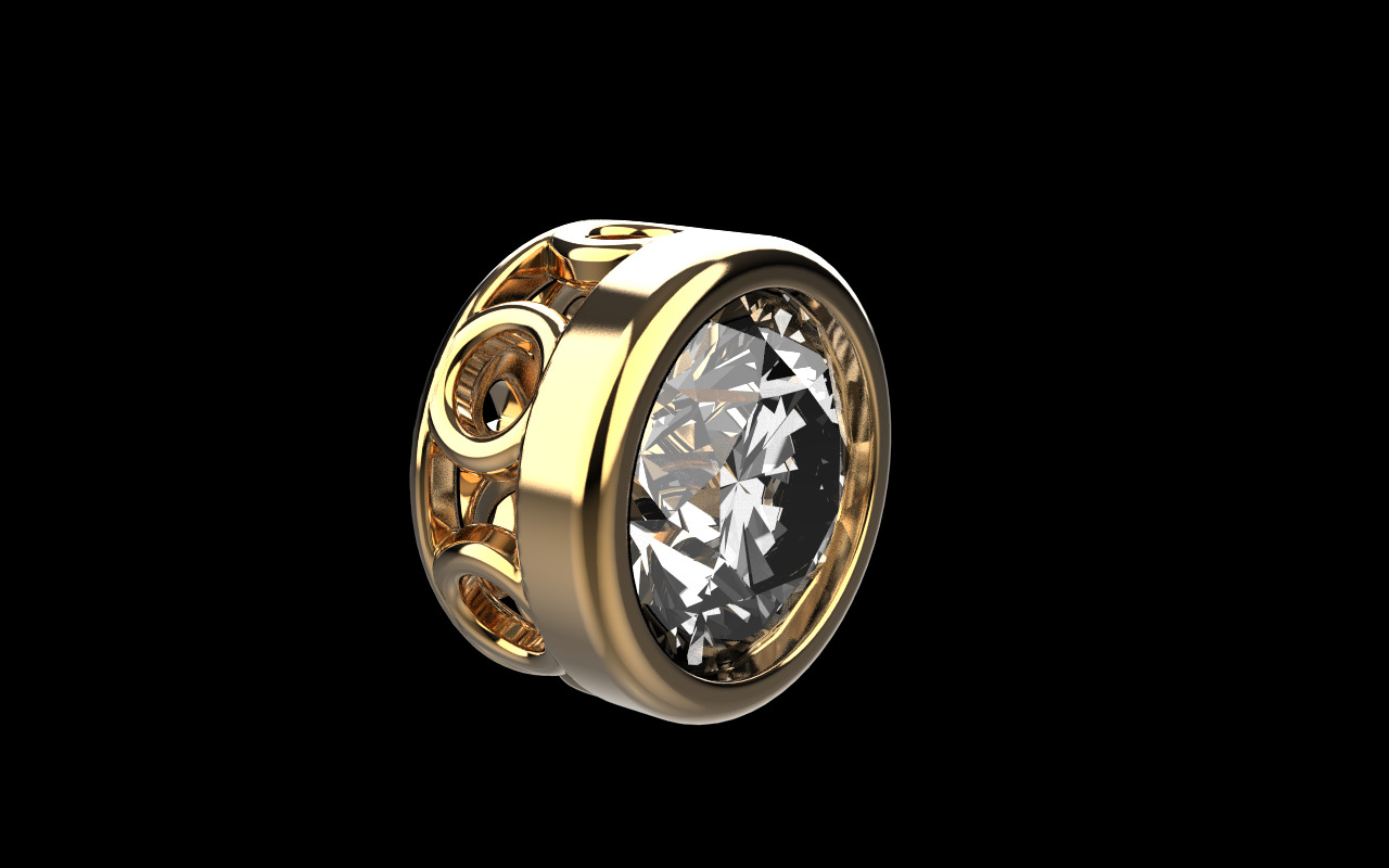 Round charm necklace model 1291 3D print model_16