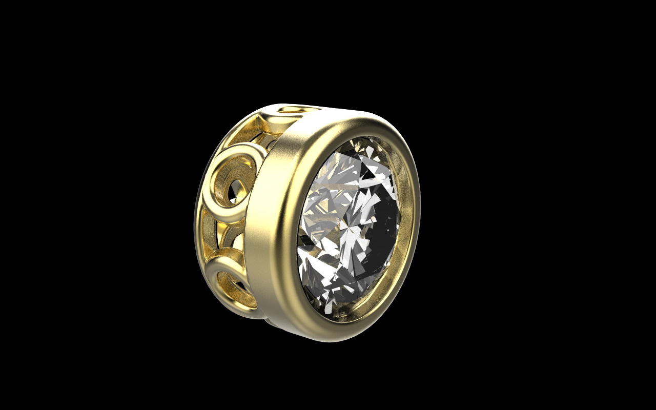 Round charm necklace model 1291 3D print model_15