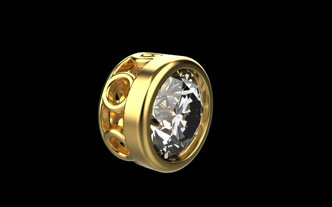 Round charm necklace model 1291 3D print model_14