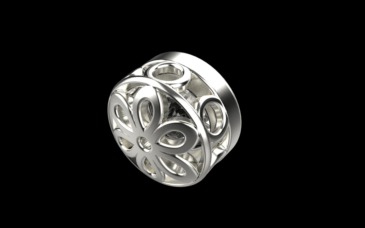 Round charm necklace model 1291 3D print model_23