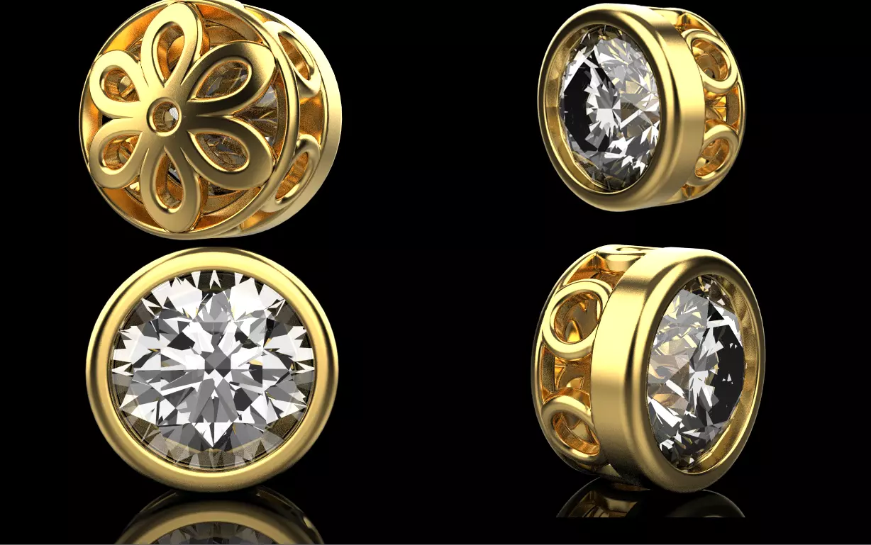 Round charm necklace model 1291 3D print model_0