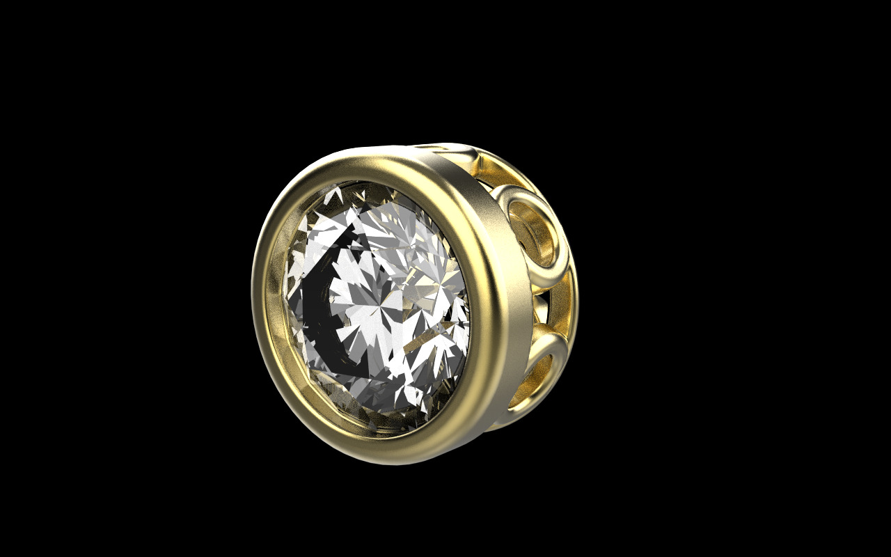 Round charm necklace model 1291 3D print model_9