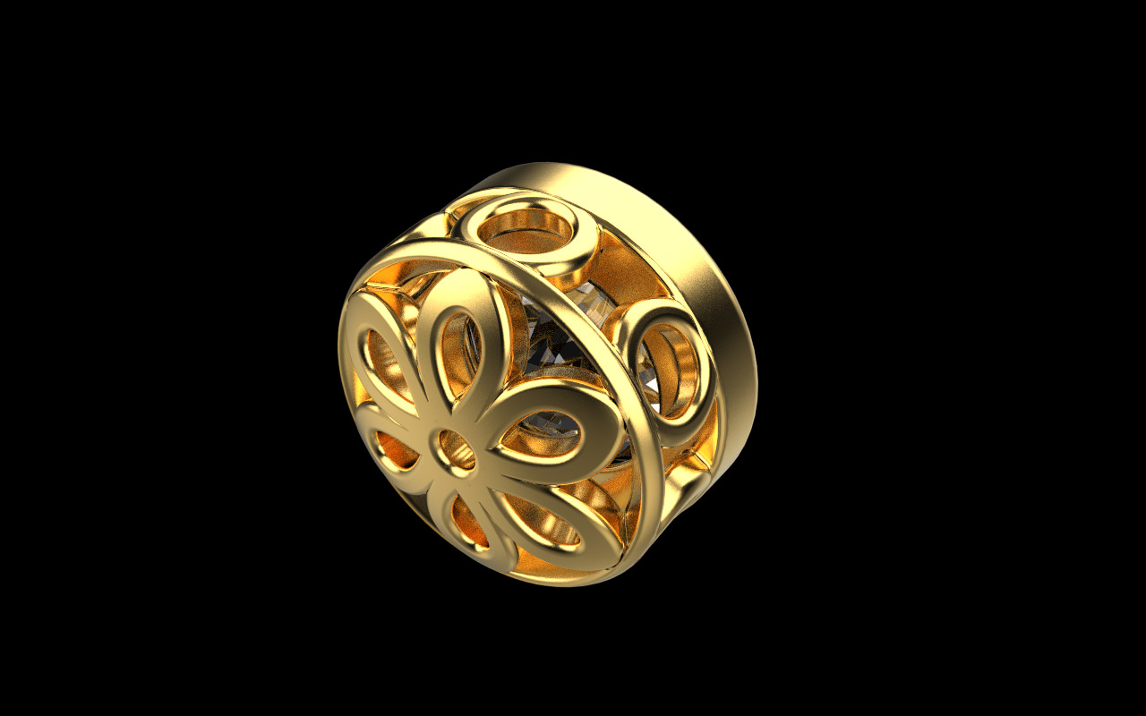 Round charm necklace model 1291 3D print model_20