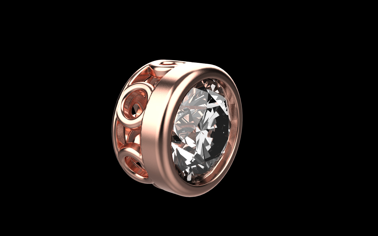 Round charm necklace model 1291 3D print model_18