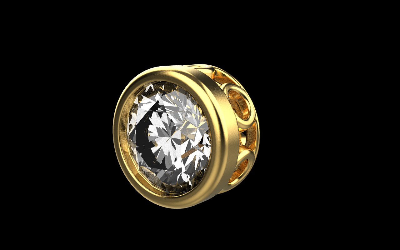 Round charm necklace model 1291 3D print model_8