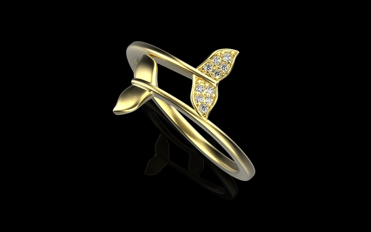 Whale Tail Ring model 1293 3D print model_20