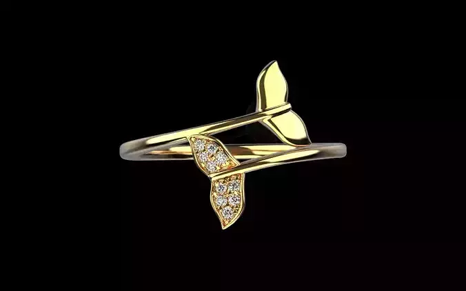 Whale Tail Ring model 1293 3D print model Whale Tail Ring model 1293 3D print model