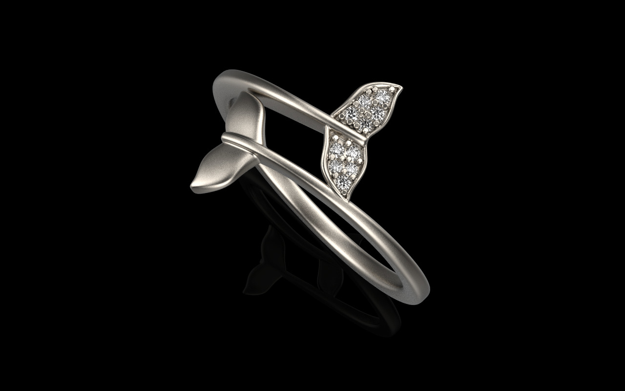 Whale Tail Ring model 1293 3D print model_21