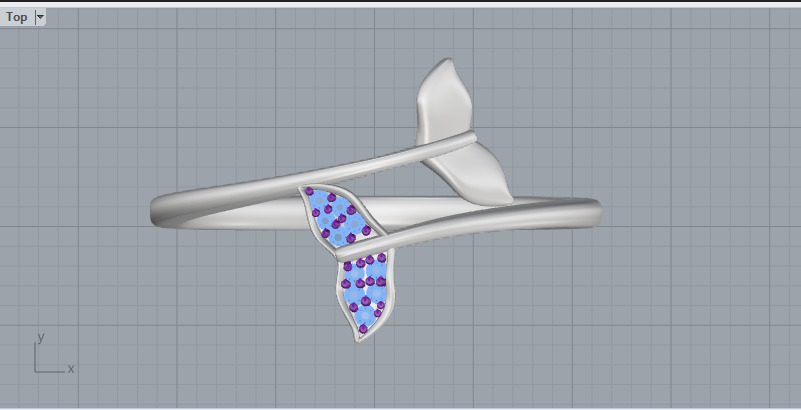 Whale Tail Ring model 1293 3D print model_4