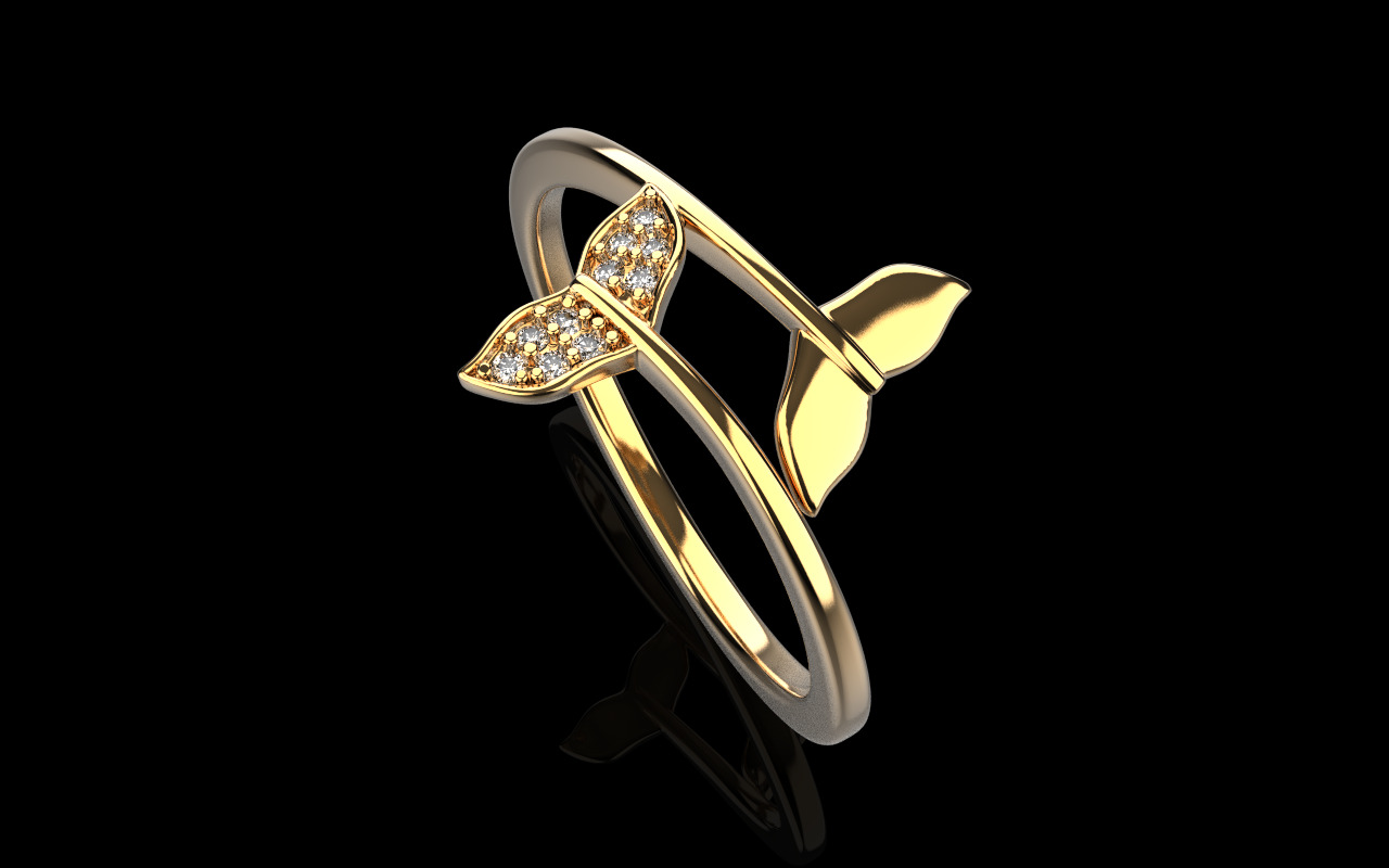 Whale Tail Ring model 1293 3D print model_15