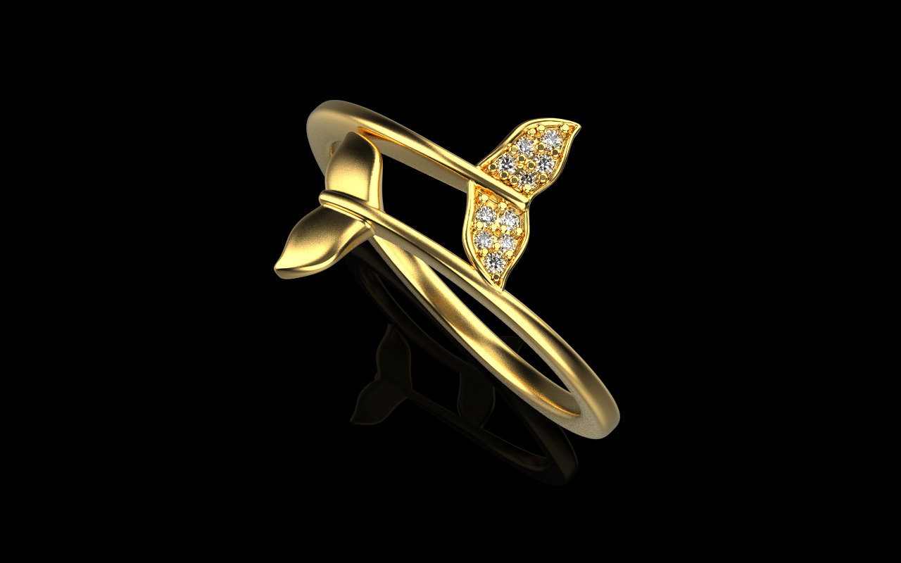 Whale Tail Ring model 1293 3D print model_19