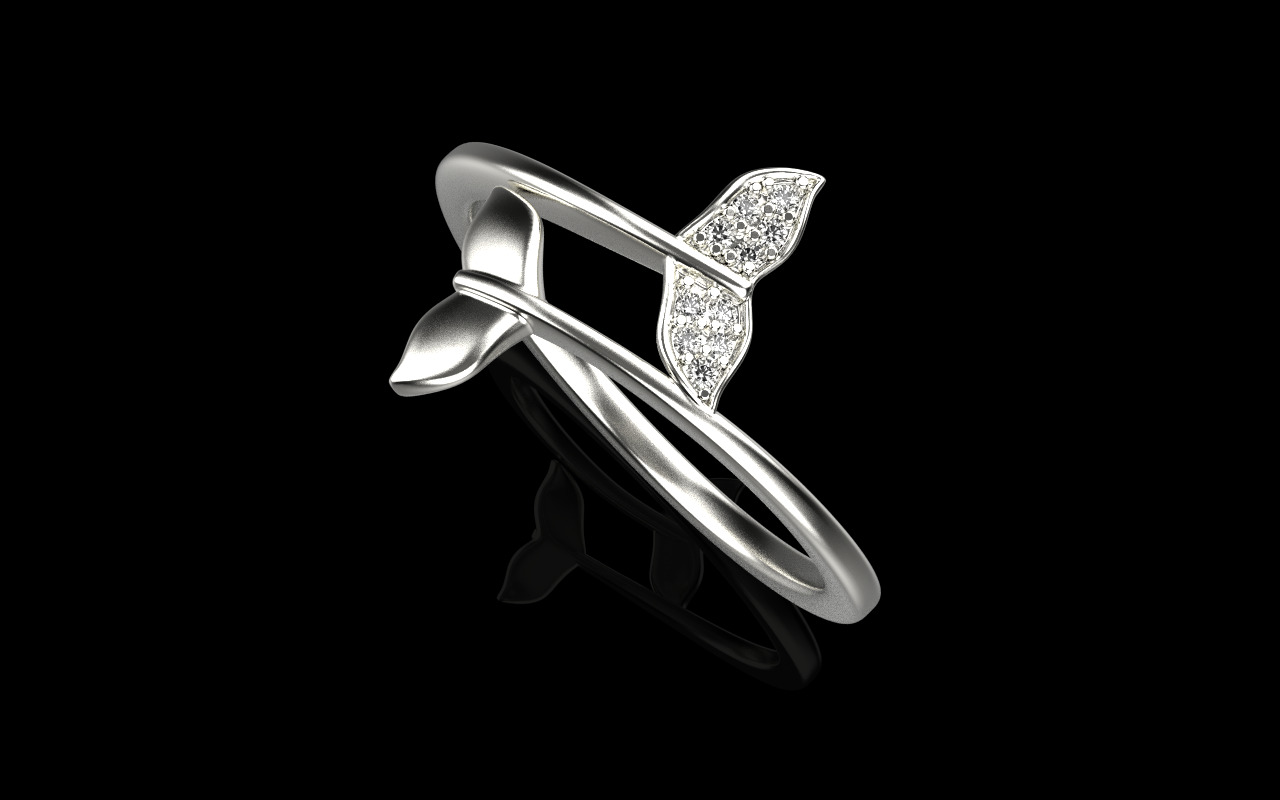 Whale Tail Ring model 1293 3D print model_23