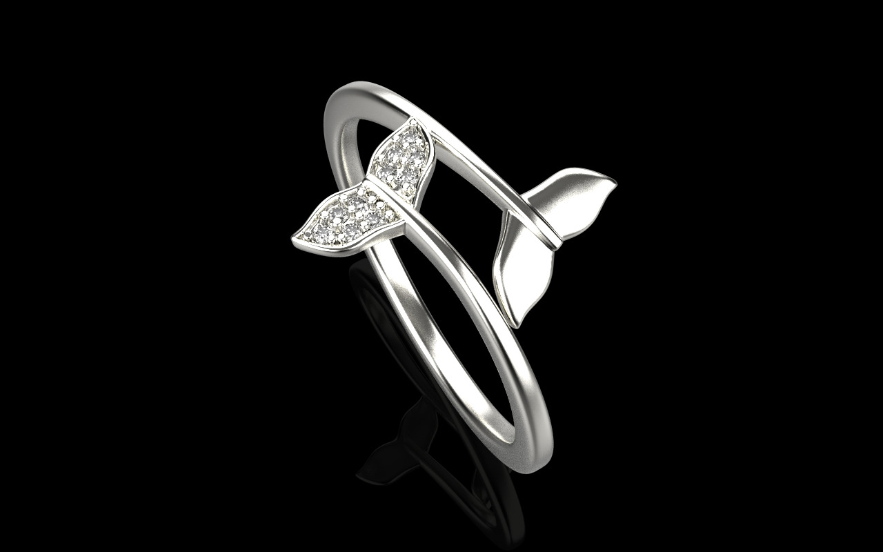 Whale Tail Ring model 1293 3D print model_18