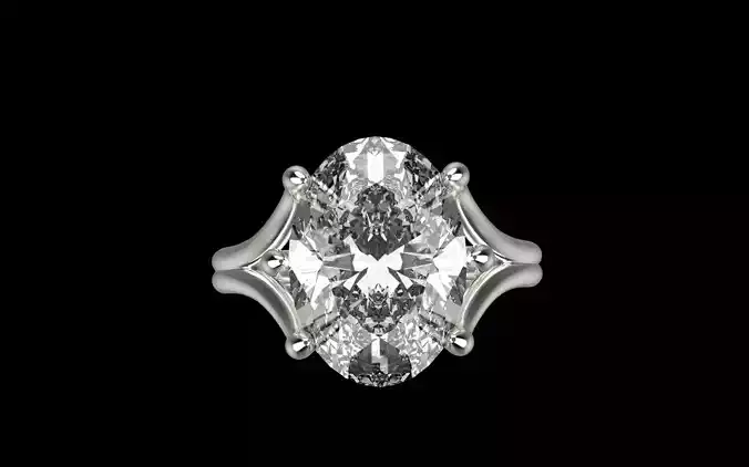 Oval engagement ring model 1294