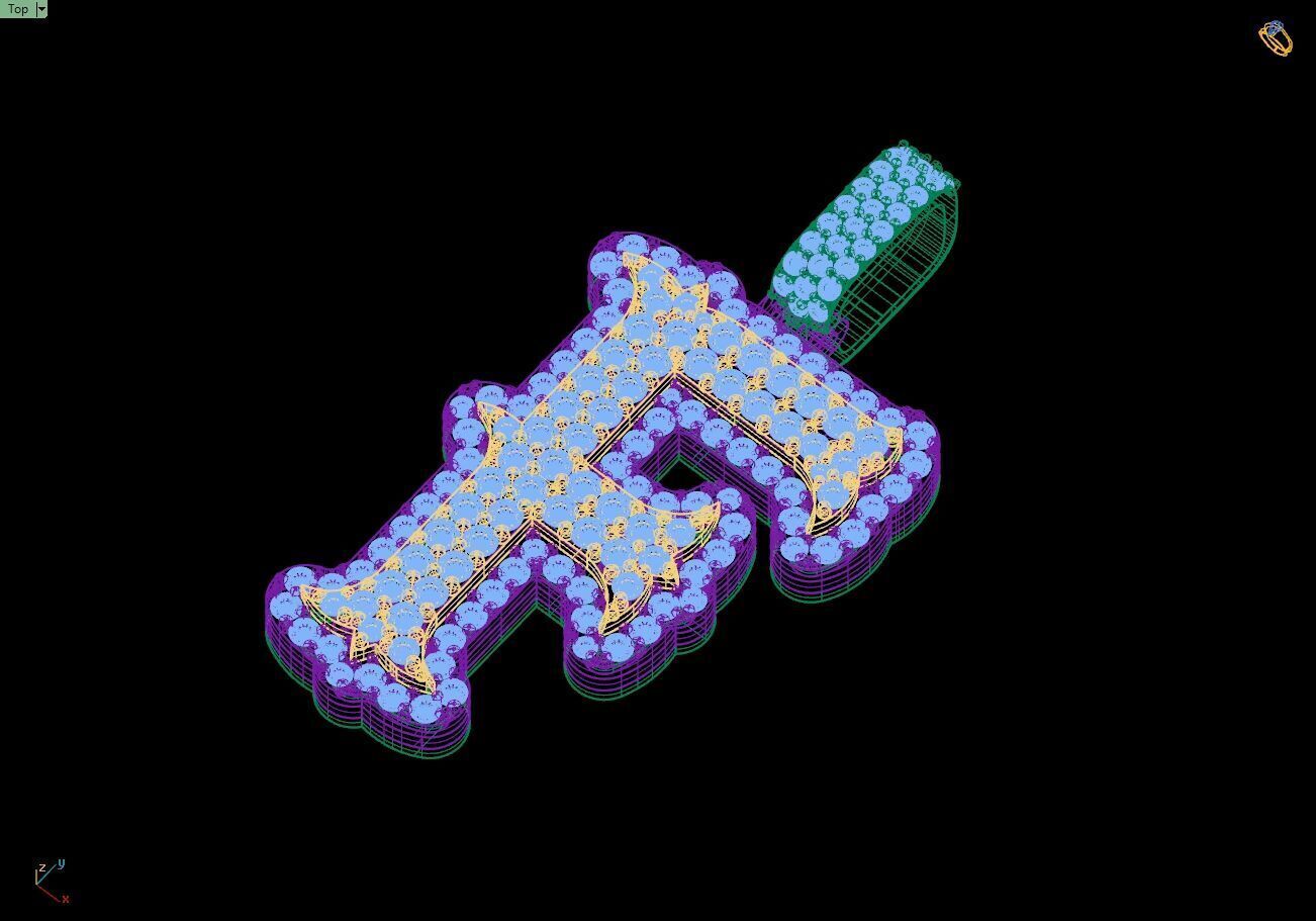 Custom Initial F Letter Diamond  A to Z Alphabet  Necklace 3D print model_15