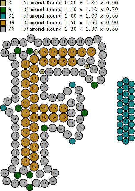 Custom Initial F Letter Diamond  A to Z Alphabet  Necklace 3D print model_17