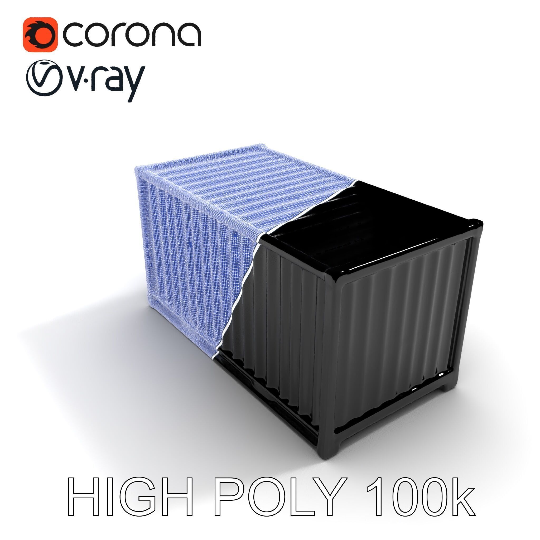 Cargo Shipping Container D Model Pack Low-poly 3D model_16