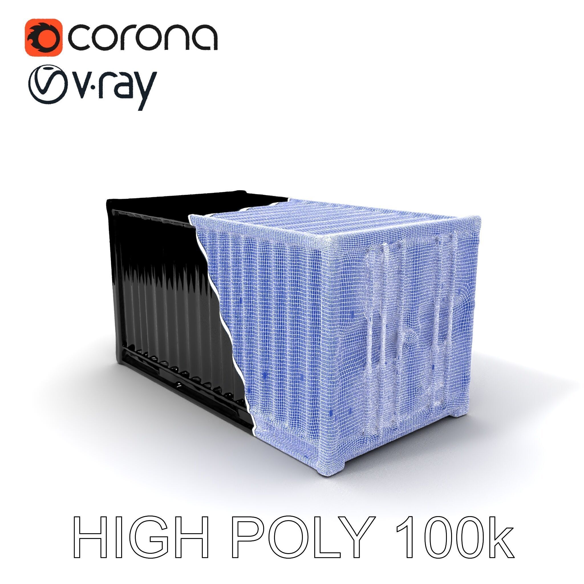 Cargo Shipping Container D Model Pack Low-poly 3D model_3